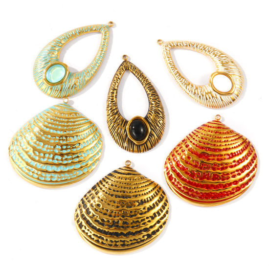 1 個 エコフレンドリー PVD 防水 耐変色性の 低アレルギー性の 304ステンレス鋼 チャーム 卸売り 18Kリアルゴールドメッキ の画像