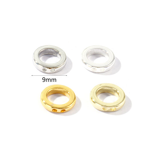 Bild von Umweltfreundlich Messing Schnur Endkappen Großhandel für Halskette oder Armband Rund Echtgold plattiert 9mm D.