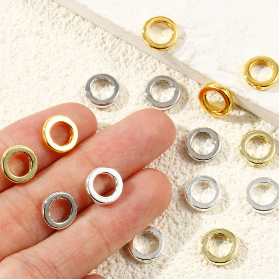 Bild von Umweltfreundlich Messing Schnur Endkappen Großhandel für Halskette oder Armband Rund Echtgold plattiert 9mm D.