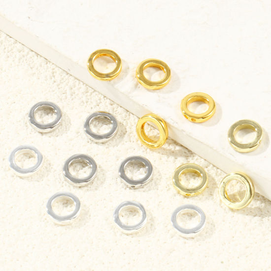 Bild von Umweltfreundlich Messing Schnur Endkappen Großhandel für Halskette oder Armband Rund Echtgold plattiert 9mm D.