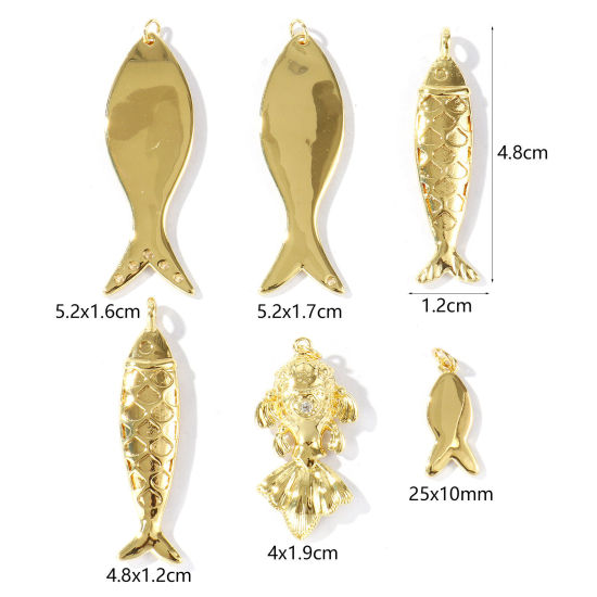 Picture of Eco-friendly Brass Ocean Jewelry Charms Wholesale 18K Real Gold Plated Fish Animal