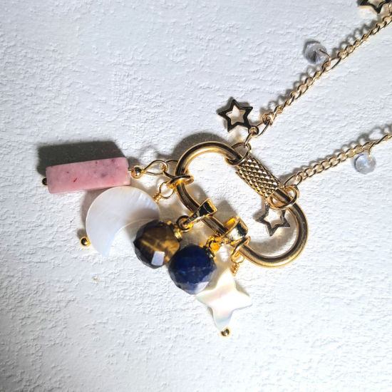 Picture of Gemstone & Brass Charms Wholesale 18K Gold Plated Multicolor Cube Faceted 11mm x 7mm