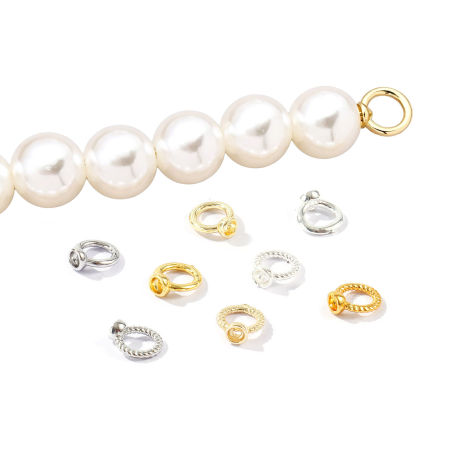 Bild von Messing Schnur Endkappen Großhandel für Halskette oder Armband Echtgold plattiert 8mm x 7mm