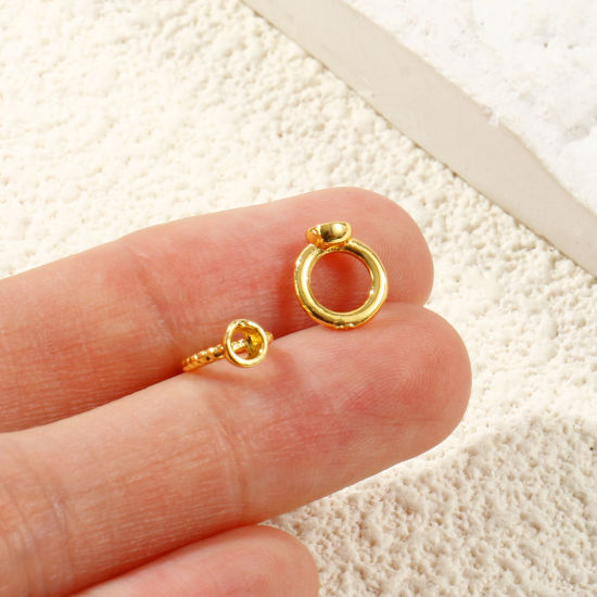 Bild von Messing Schnur Endkappen Großhandel für Halskette oder Armband Echtgold plattiert 8mm x 7mm