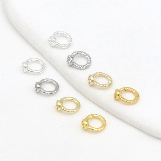 Bild von Messing Schnur Endkappen Großhandel für Halskette oder Armband Echtgold plattiert 8mm x 7mm