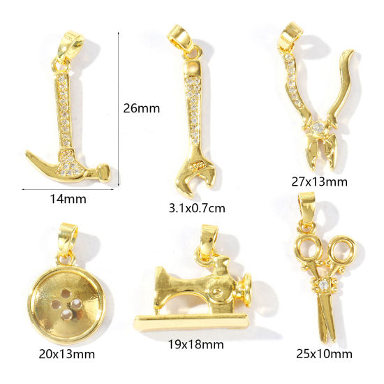Immagine di 2 Pz Ecologico Ottone Ciondoli Pendenti All'Ingrosso 18K Vero Oro Placcato
