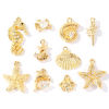 Picture of Brass Ocean Jewelry Charms Wholesale 18K Gold Plated Shell Star Fish