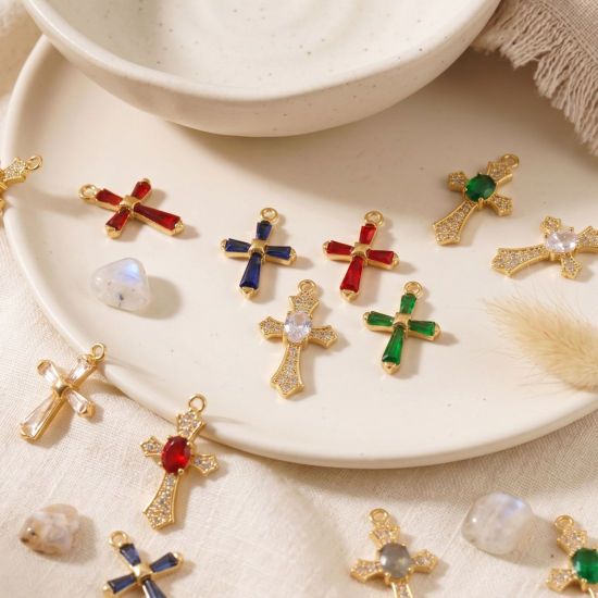 Picture of Eco-friendly PVD 304 Stainless Steel Religious Pendants Wholesale 18K Real Gold Plated Cross