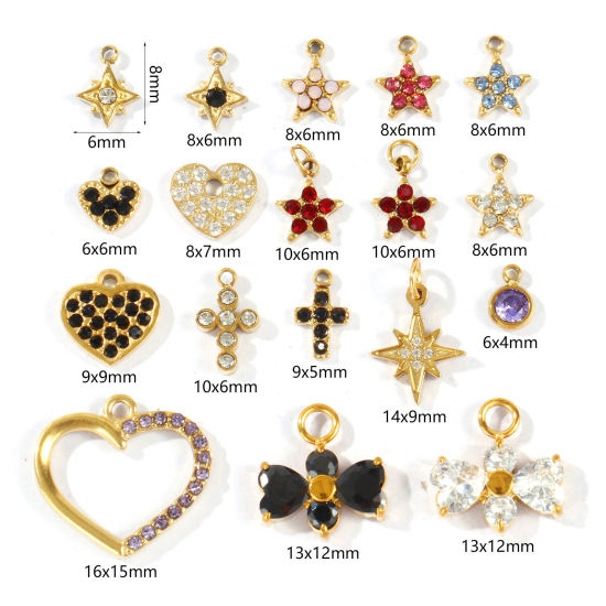 Picture of Eco-friendly PVD 304 Stainless Steel Charms Wholesale 18K Real Gold Plated