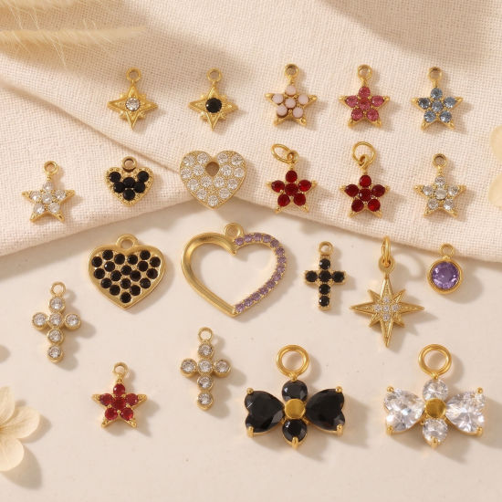 Picture of Eco-friendly PVD 304 Stainless Steel Charms Wholesale 18K Real Gold Plated