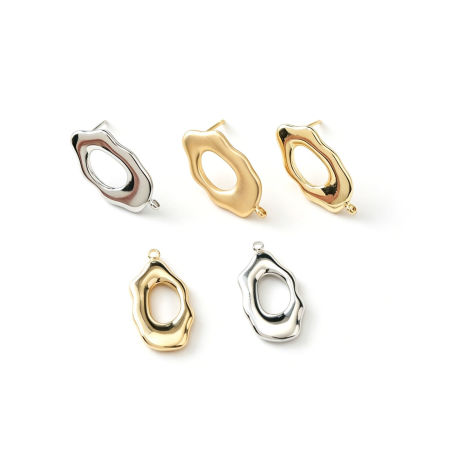 Messing Charms Großhandel Unregelmäßig Hohl 22mm x 11mm