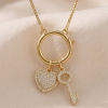 Picture of 1 Piece Brass Simple Charm Holder Necklace Wholesale Circle Ring