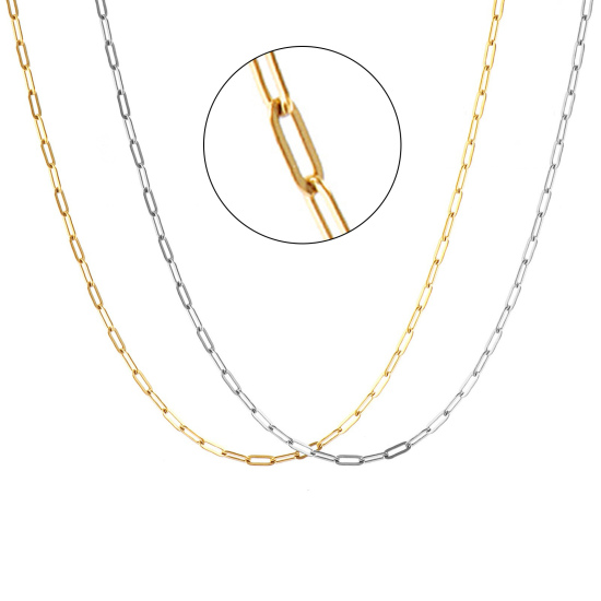Imagen de Plano Collares Al Por Mayor, Catena di Fermagli Multicolor 304 Acero Inoxidable, Unisex Respetuoso del Medio Ambiente Elegante Minimalista Regalo Joyería Para Minorista, Tamaño de la Cadena: 5x2mm, 1 Unidad