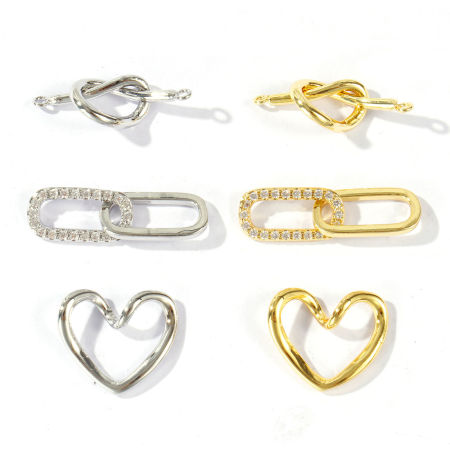 Picture of Brass Connectors Charms Pendants Wholesale Multicolor Love Knot Heart