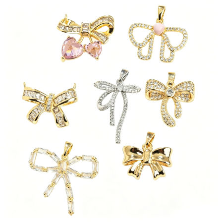Brass Clothes Charms Wholesale Multicolor Bowknot
