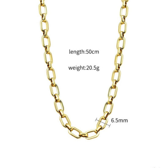 Immagine di Collana All'Ingrosso, Catena a Cavo Multicolore 304 Acciaio Inossidabile, Donne PVD Ecologica Semplice Elegante Regalo Gioielli Per Rivenditore, 50cm Lunghezza, 1 Pz