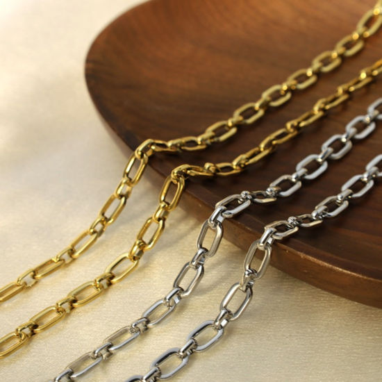 Immagine di Collana All'Ingrosso, Catena a Cavo Multicolore 304 Acciaio Inossidabile, Donne PVD Ecologica Semplice Elegante Regalo Gioielli Per Rivenditore, 50cm Lunghezza, 1 Pz