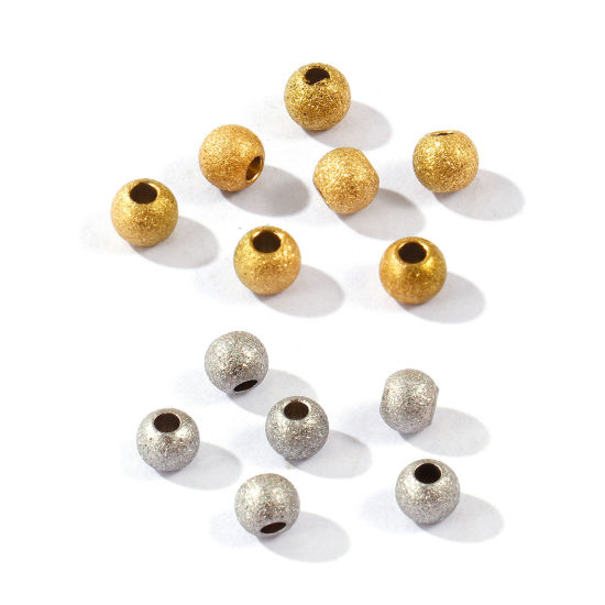 Picture of Eco-friendly 304 Stainless Steel Beads For DIY Jewelry Making Wholesale Multicolor Round Sparkledust 4mm Dia., Hole: Approx 1.4mm