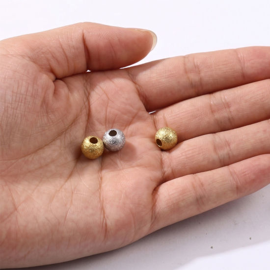 Picture of Eco-friendly 304 Stainless Steel Beads For DIY Jewelry Making Wholesale Multicolor Round Sparkledust 4mm Dia., Hole: Approx 1.4mm