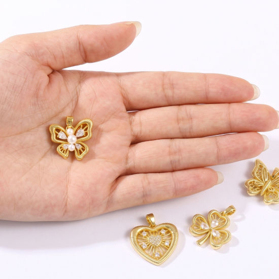 Imagen de 2 Unidades Latón Style Of Royal Court Character Colgantes Charms Al Por Mayor Chapado en Oro de 18K Encaje Hueco