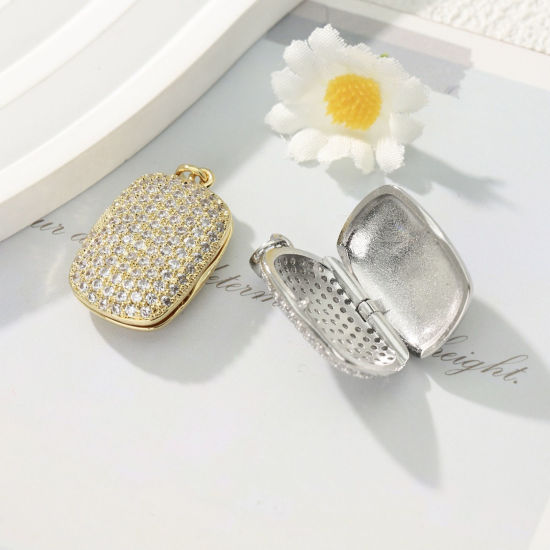 Immagine di 1 Pz Ottone Micro Intarsio Ciondoli All'Ingrosso Multicolore Geometrica Trasparente Cubic Zirconiae