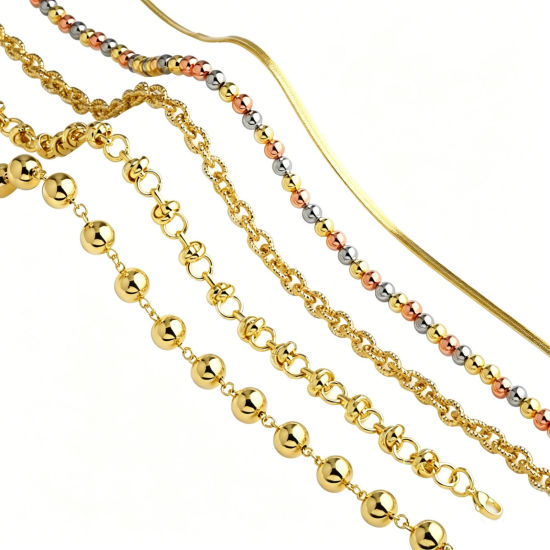 Immagine di 1 Pz Ottone Catena Collana All'Ingrosso Multicolore