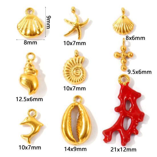 Picture of Eco-friendly PVD 304 Stainless Steel Charms Wholesale 18K Gold Plated