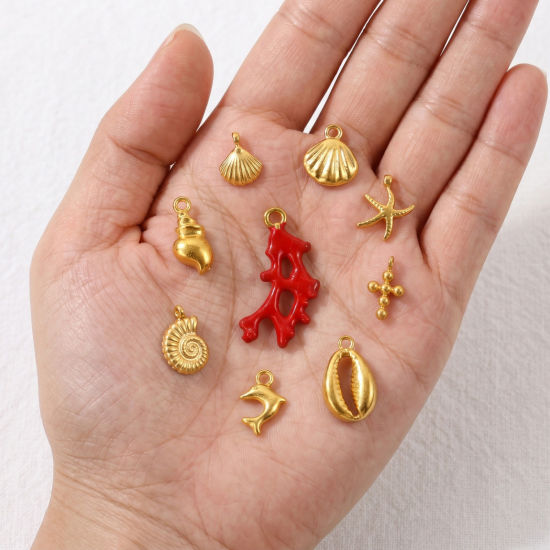 Picture of Eco-friendly PVD 304 Stainless Steel Charms Wholesale 18K Gold Plated