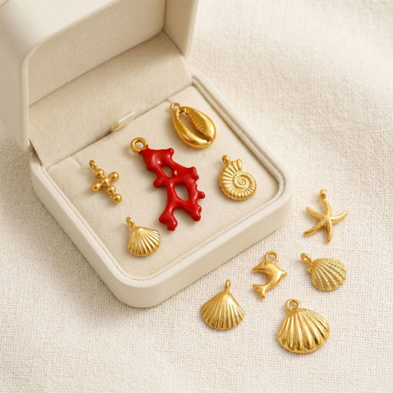 Picture of Eco-friendly PVD 304 Stainless Steel Charms Wholesale 18K Gold Plated