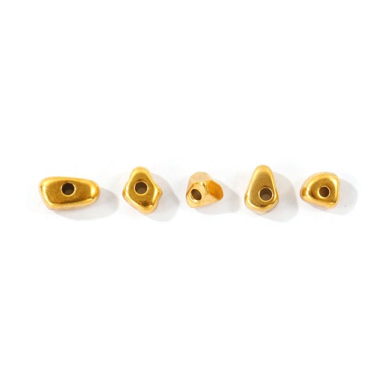 Picture of Eco-friendly PVD Waterproof Anti-Tarnish Hypoallergenic 304 Stainless Steel Beads For DIY Jewelry Making Wholesale 18K Real Gold Plated Irregular