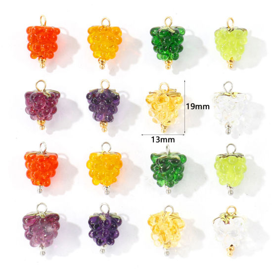 Picture of 2 PCs Eco-friendly 304 Stainless Steel & Ceramic Charms Wholesale Multicolor Raspberry Fruit 3D 19mm x 13mm