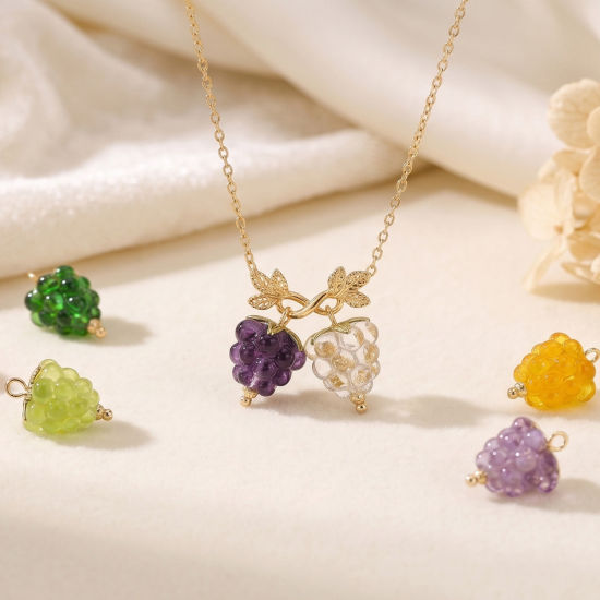 Picture of 2 PCs Eco-friendly 304 Stainless Steel & Ceramic Charms Wholesale Multicolor Raspberry Fruit 3D 19mm x 13mm