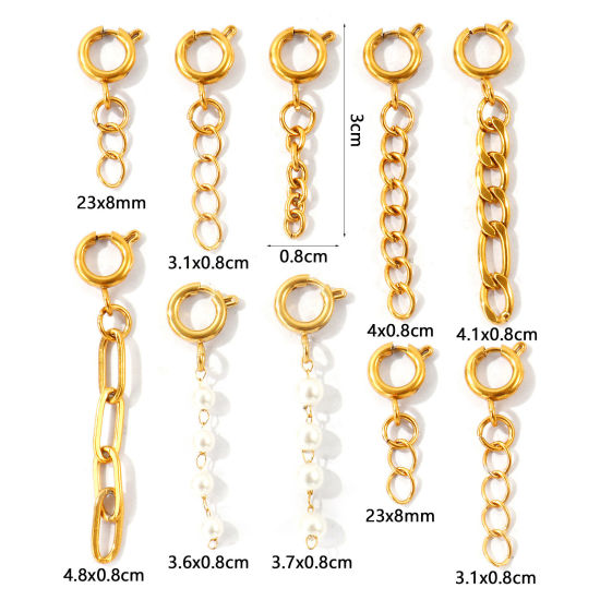 Picture of 2 PCs Eco-friendly PVD Waterproof Anti-Tarnish Hypoallergenic 304 Stainless Steel Beach Bikini Clip On Charms Pendants Wholesale 18K Real Gold Plated Link Chain