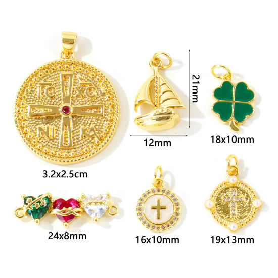Picture of 2 PCs Eco-friendly Brass Charms Wholesale, 18K Real Gold Plated