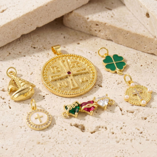 Picture of 2 PCs Eco-friendly Brass Charms Wholesale, 18K Real Gold Plated