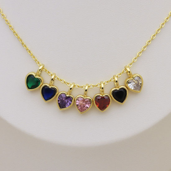 Picture of 2 PCs Brass & Cubic Zirconia Geometric Charms Wholesale 18K Gold Plated Clear Cubic Zirconia