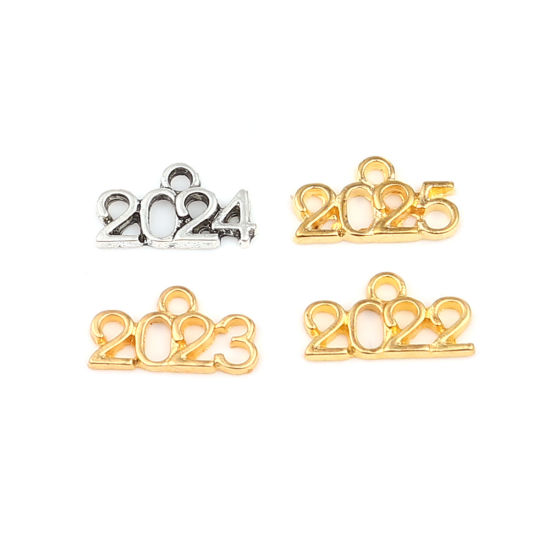 Immagine di Zinc Based Alloy Year Charms Multicolor Number