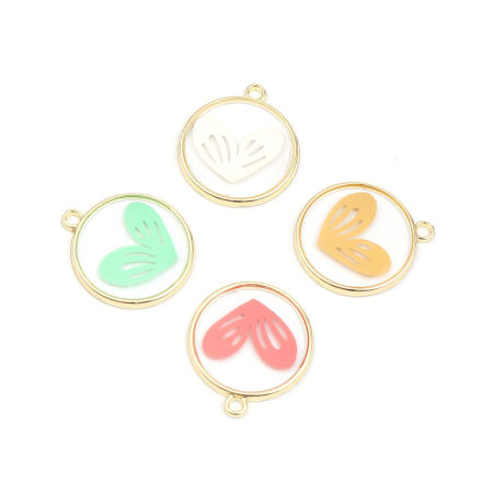 Zinc Based Alloy Pendants Round Heart