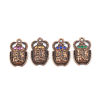 Picture of Zinc Based Alloy Insect Charms Multicolor Beetle Multicolor Rhinestone 25mm x 16mm