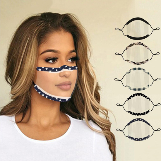 Immagine di PET Adults Reusable Dustproof Mouth Masks With Clear Window Visible Expression For Deaf And Hard Of Hearing Anti-fog