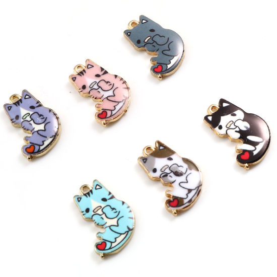 Imagen de Zinc Based Alloy Pendants Cat Animal
