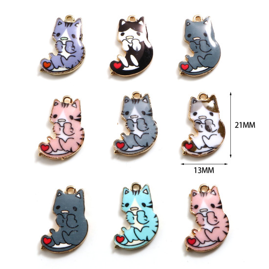 Imagen de Zinc Based Alloy Pendants Cat Animal