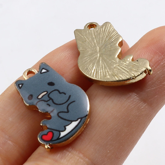 Imagen de Zinc Based Alloy Pendants Cat Animal