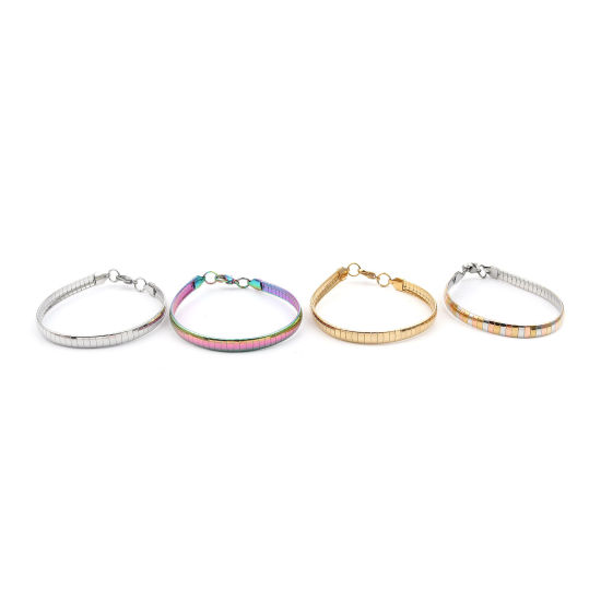 Picture of Stainless Steel Omega Chain Bracelets Multicolor