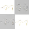 Picture of Sterling Silver Ear Wire Hooks Earring Findings Multicolor W/ Loop