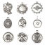 Bild von Zinklegierung Insekt Charms Rund Antiksilber Biene 20mm D., 10 Stück
