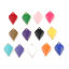 Image de Breloques Sequins Emaillés Double Face en Laiton Pétale de fleur Doré Rouge 18mm x 12mm, 10 Pcs