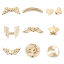 Bild von 10 Stück Zinklegierung Perlen für die DIY-Schmuckherstellung 16K Goldfarbe Geometrie
