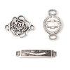 Bild von Zinklegierung Verbinder Blumen Antiksilber 18mm x 13mm, 100 Stück