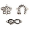 Picture of Zinc Based Alloy Insect Charms Butterfly Animal Antique Silver Color Ladybird 15mm x 15mm, 200 PCs